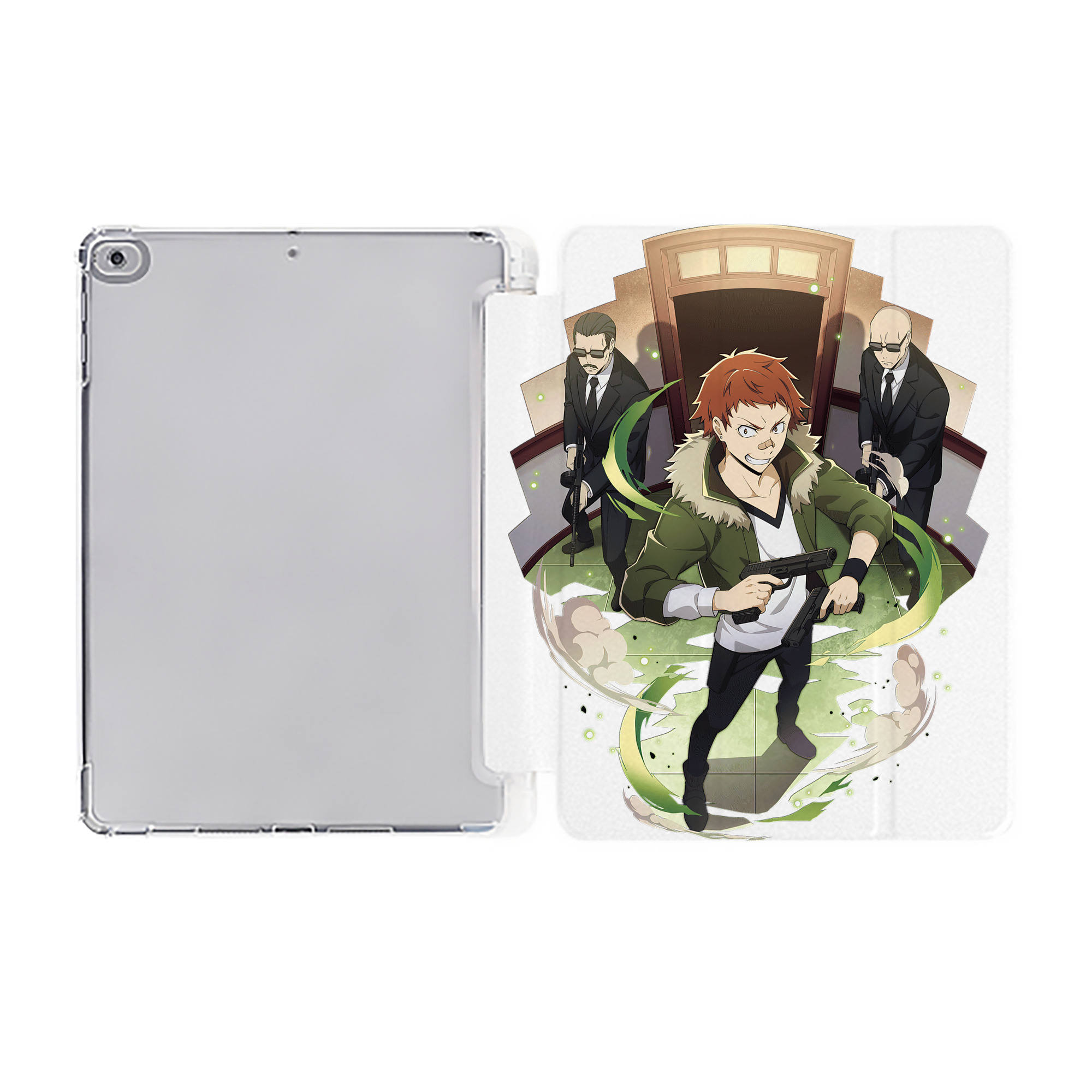 （画像用） 文豪ストレイドッグス Bungo Stray Dogs IPad ケース ペン収納付き 三つ折りスタンド PUレザー×シリコン 対応機種9.5/10.5/10.9インチ